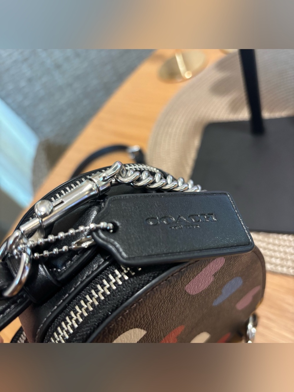 COACH Women’s Heart Crossbody Bag - Brown Multi In Signature Leather CP022 - Picture 9 of 14